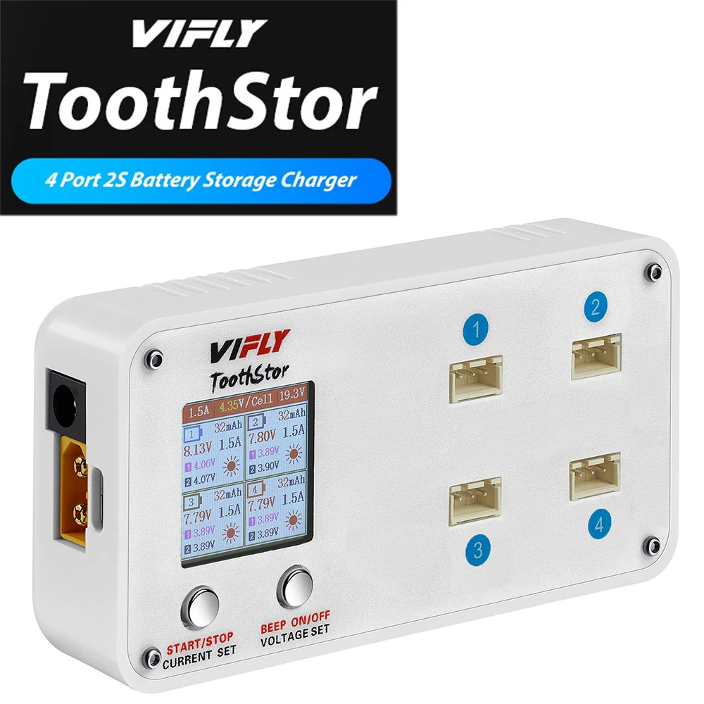 VIFLY ToothStor 4 Port 2S Bala - Drone Racing Charger ulasan dan harga
